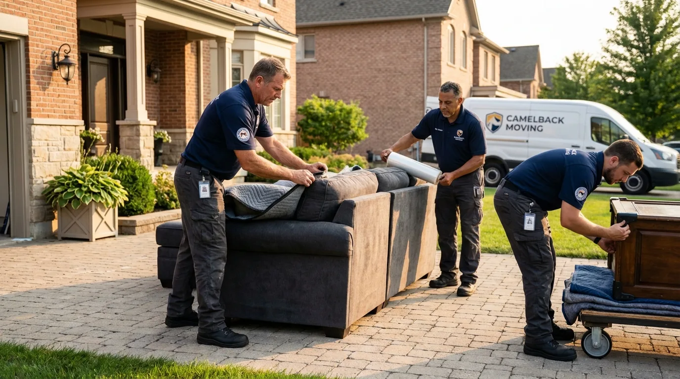 Large estate moving crew wrapping furniture in Blountstown, FL
