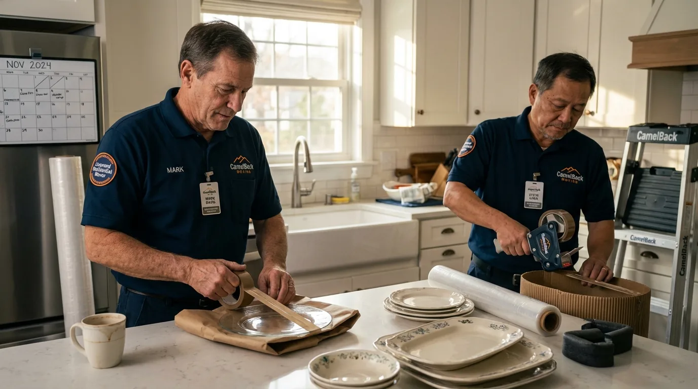 Professional crew packing kitchen dishware in Blountstown, FL